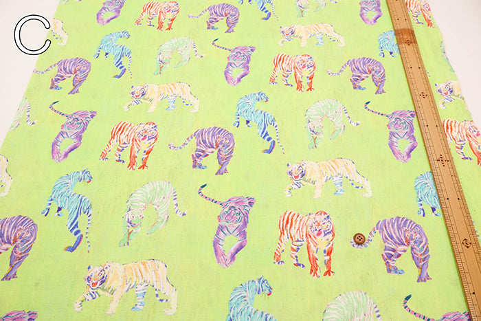 Cotton Muslin Inkjet-printed Fabric - nora. Tiger - nomura tailor
