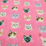Cotton Muslin printed Fabric - nora. Cat - nomura tailor