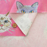 Cotton Muslin printed Fabric - nora. Cat - nomura tailor