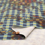 Cotton Muslin printed Fabric - nora. Gingham Flower - nomura tailor