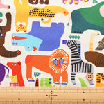 Cotton Muslin Inkjet-printed Fabric - RiCONIC Playful Animal Hide-and-seek - nomura tailor