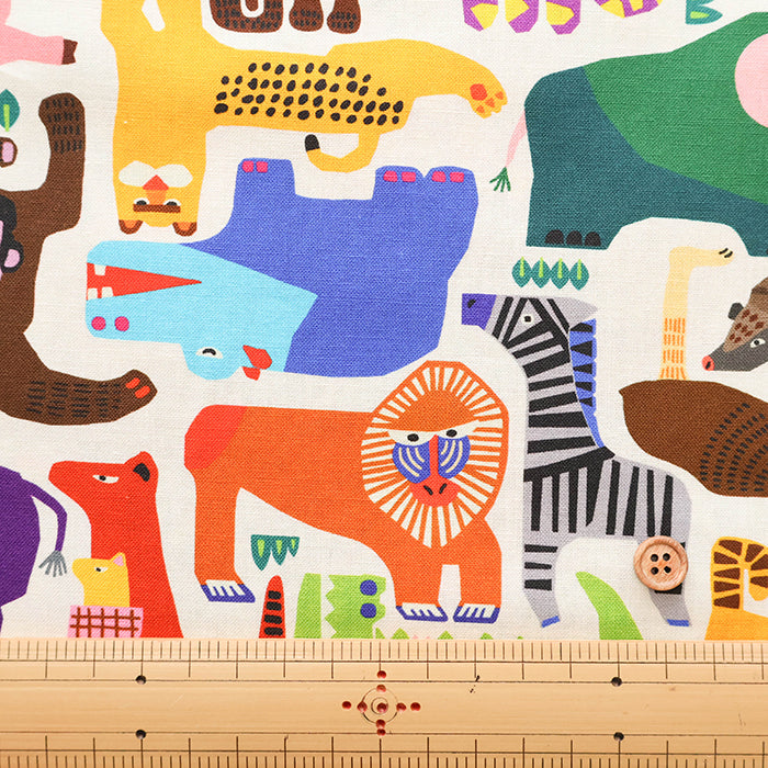 Cotton Muslin Inkjet-printed Fabric - RiCONIC Playful Animal Hide-and-seek - nomura tailor