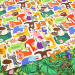 Cotton Muslin Inkjet-printed Fabric - RiCONIC Playful Animal Hide-and-seek - nomura tailor