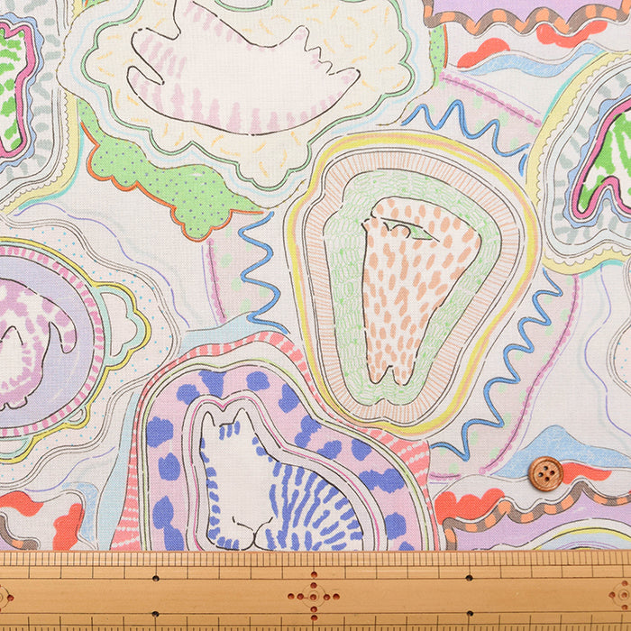 Cotton Muslin Inkjet-printed Fabric -nora - CAT - nomura tailor