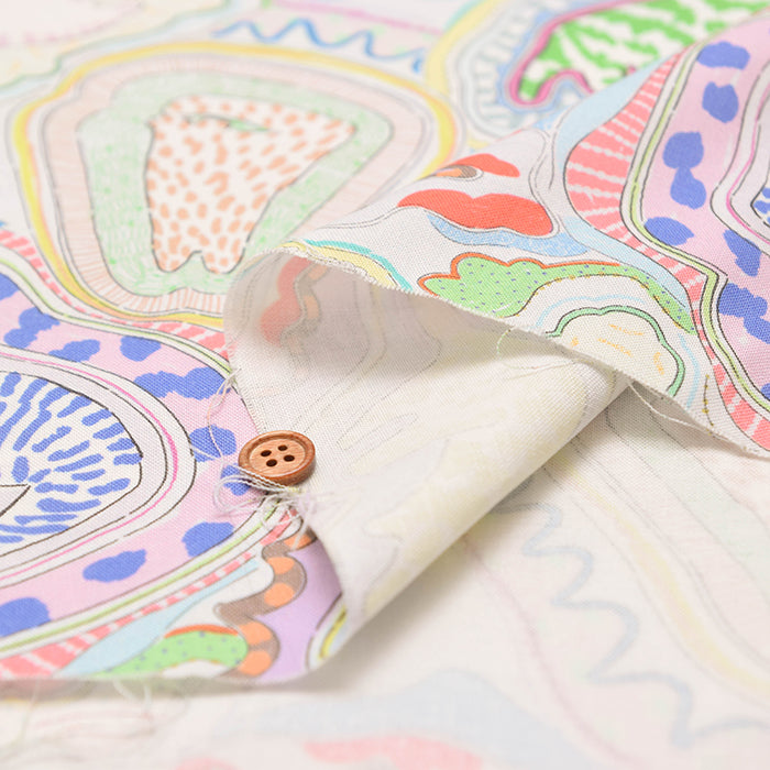 Cotton Muslin Inkjet-printed Fabric -nora - CAT - nomura tailor
