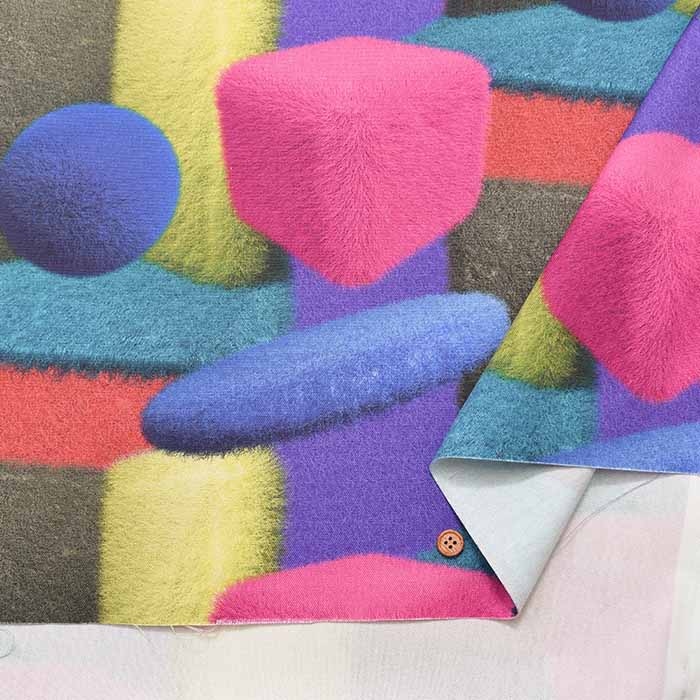 Cotton Oxford Inkjet Print Fabric - Nora. Mofu Mofu - nomura tailor