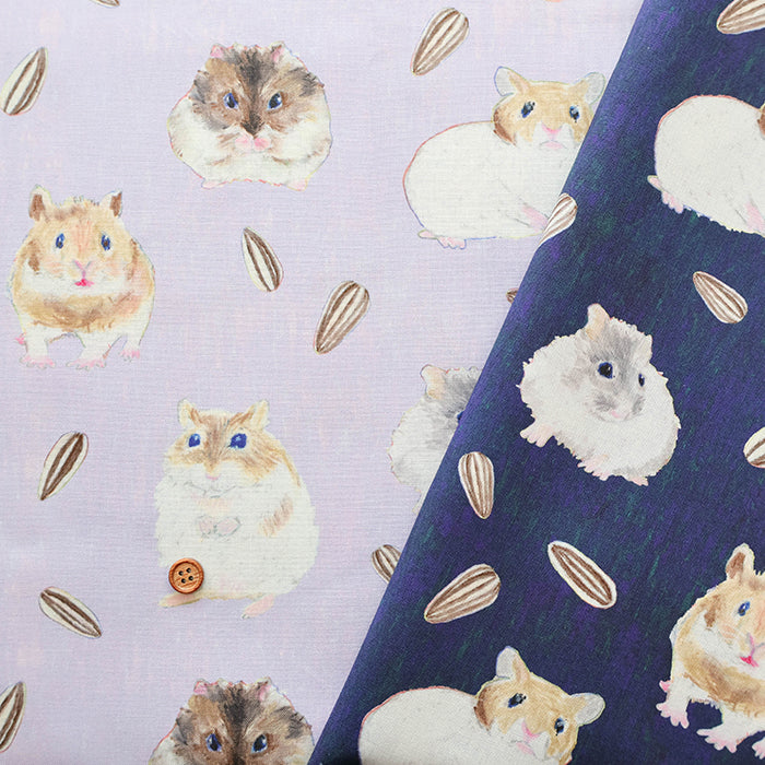 Cotton Muslin printed Fabric nora - Hamster - nomura tailor