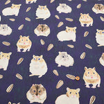 Cotton Muslin printed Fabric nora - Hamster - nomura tailor