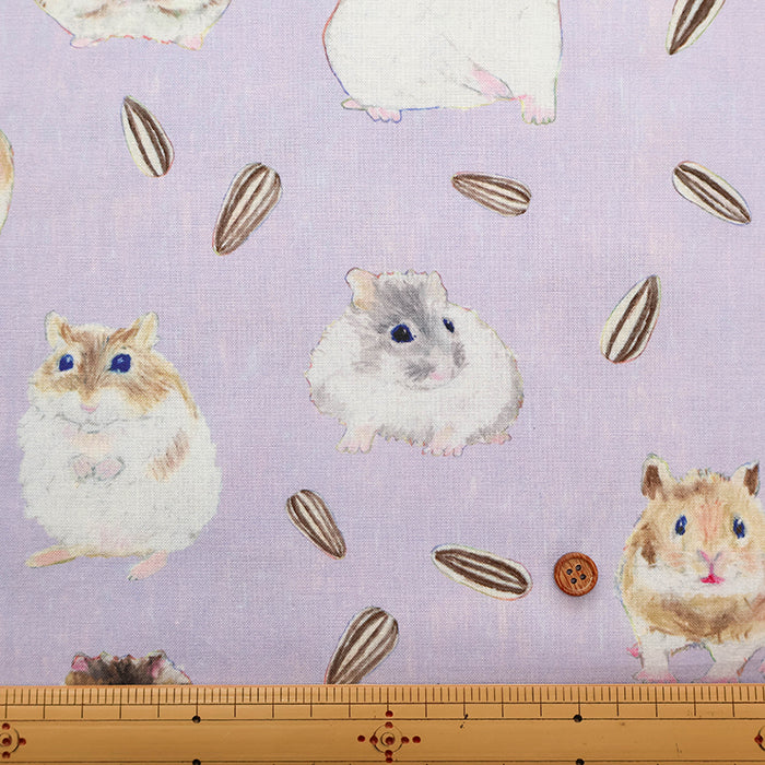 Cotton Muslin printed Fabric nora - Hamster - nomura tailor