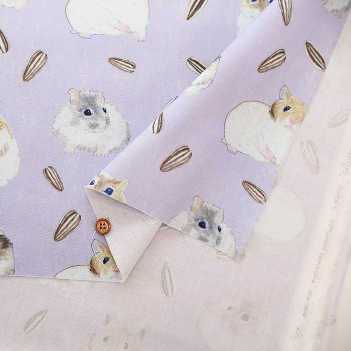 Cotton Muslin printed Fabric nora - Hamster - nomura tailor