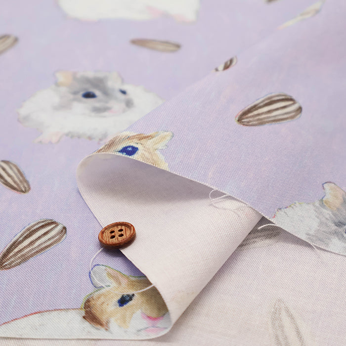Cotton Muslin printed Fabric nora - Hamster - nomura tailor
