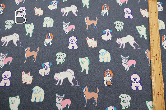 Cotton Muslin Printed Fabric nora - Pixel Dog - nomura tailor