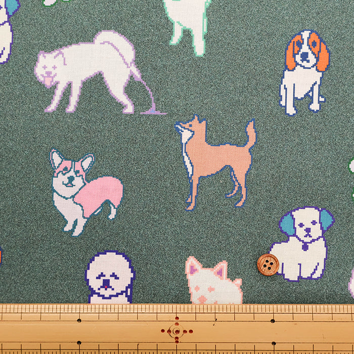 Cotton Muslin Printed Fabric nora - Pixel Dog - nomura tailor
