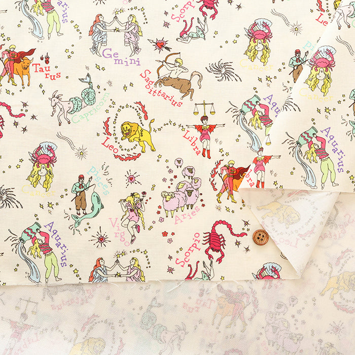 Cotton Muslin Printed Fabric - nora. Constellations - nomura tailor