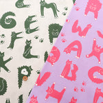 Cotton Muslin Inkjet-printed Fabric - nora. Neko Moji - nomura tailor