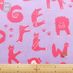Cotton Muslin Inkjet-printed Fabric - nora. Neko Moji - nomura tailor