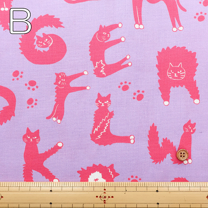 Cotton Muslin Inkjet-printed Fabric - nora. Neko Moji - nomura tailor