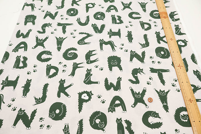 Cotton Muslin Inkjet-printed Fabric - nora. Neko Moji - nomura tailor