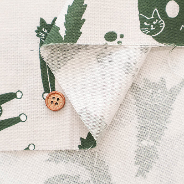 Cotton Muslin Inkjet-printed Fabric - nora. Neko Moji - nomura tailor