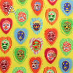 Cotton Muslin Printed Fabric nora - Lucha Mask - nomura tailor