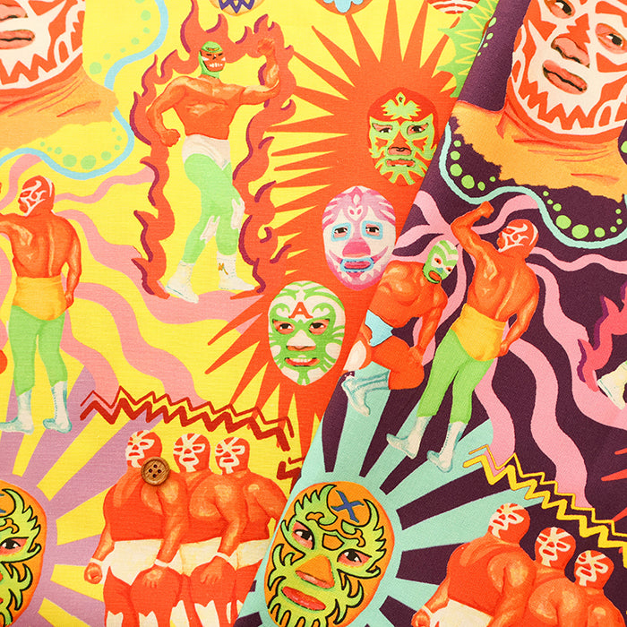 Cotton Muslin Printed Fabric nora - Lucha Libre - nomura tailor