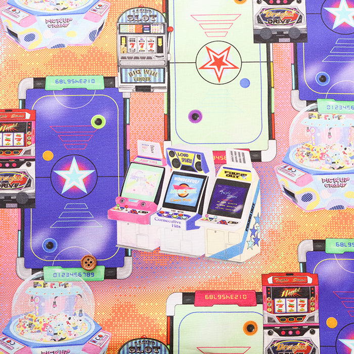 Cotton Muslin Printed Fabric - nora. Game Center - nomura tailor