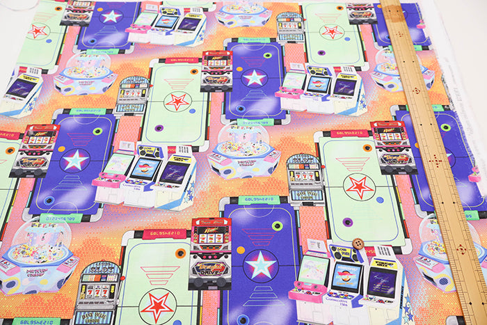 Cotton Muslin Printed Fabric - nora. Game Center - nomura tailor