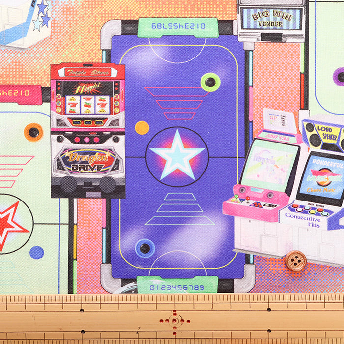 Cotton Muslin Printed Fabric - nora. Game Center - nomura tailor