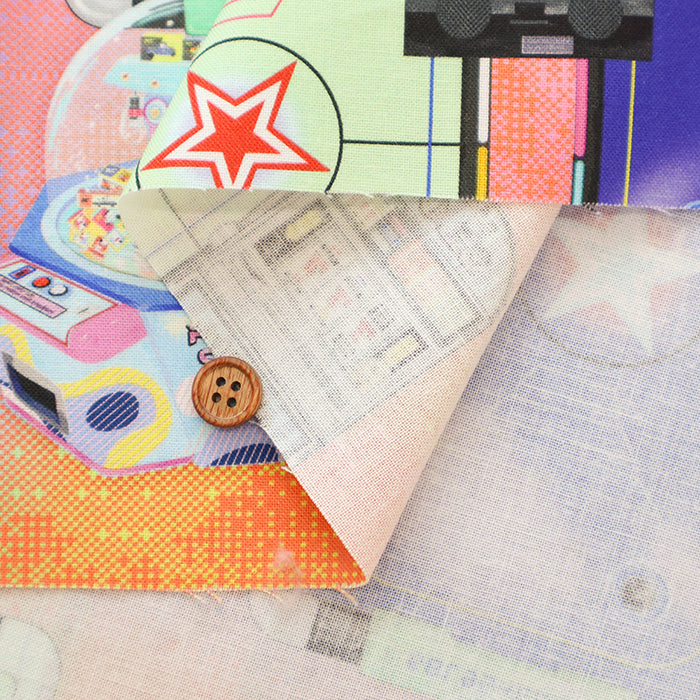 Cotton Muslin Printed Fabric - nora. Game Center - nomura tailor