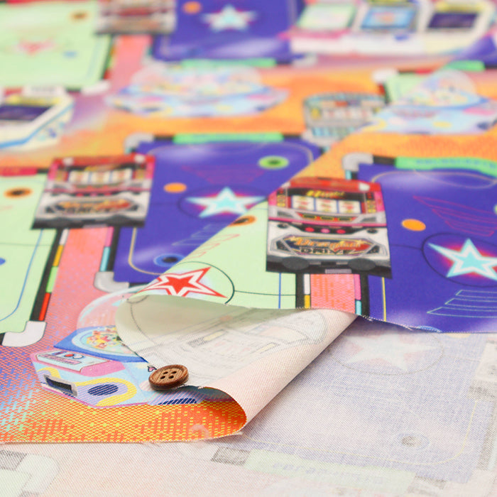 Cotton Muslin Printed Fabric - nora. Game Center - nomura tailor