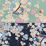 Polyester Nikkoshi Chirimen Printed Fabric - Bell Pattern - nomura tailor