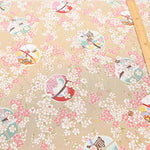 Polyester Nikkoshi Chirimen Printed Fabric - Bell Pattern - nomura tailor