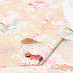 Polyester Nikkoshi Chirimen Printed Fabric - Bell Pattern - nomura tailor