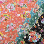 Polyester Nikkoshi Chirimen Printed Fabric - Folding Fan - nomura tailor