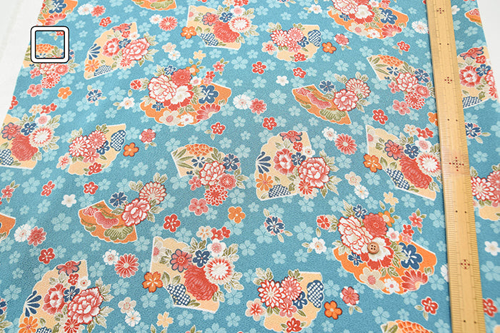 Polyester Nikkoshi Chirimen Printed Fabric - Folding Fan - nomura tailor