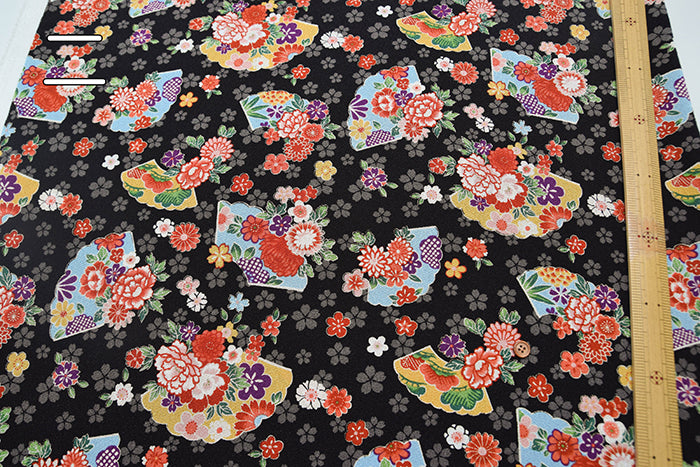 Polyester Nikkoshi Chirimen Printed Fabric - Folding Fan - nomura tailor