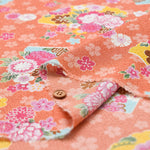 Polyester Nikkoshi Chirimen Printed Fabric - Folding Fan - nomura tailor