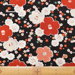 Polyester Nikkoshi Chirimen Printed Fabric - Camellia - nomura tailor