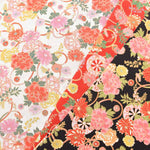 Polyester Nishikoshi Chirimen Printed Fabric - Hana (Floral) - nomura tailor