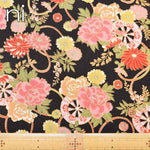 Polyester Nishikoshi Chirimen Printed Fabric - Hana (Floral) - nomura tailor