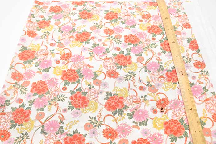 Polyester Nishikoshi Chirimen Printed Fabric - Hana (Floral) - nomura tailor