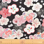 Polyester Nishikoshi Chirimen Printed Fabric - Ume (Plum) - nomura tailor