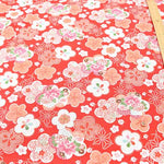 Polyester Nishikoshi Chirimen Printed Fabric - Ume (Plum) - nomura tailor
