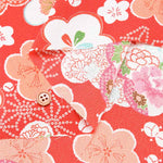 Polyester Nishikoshi Chirimen Printed Fabric - Ume (Plum) - nomura tailor