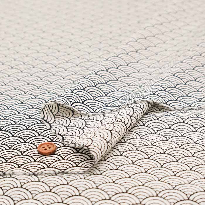 Polyester Crepe(Chirimen) Fabric - Qinghai wave - nomura tailor