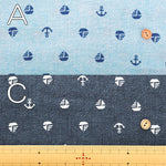 Cotton Double Gauze Print Fabric - Yacht - nomura tailor