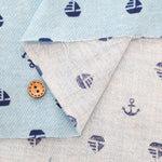 Cotton Double Gauze Print Fabric - Yacht - nomura tailor