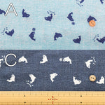 Cotton Double Gauze Print Fabric - Dolphin - nomura tailor