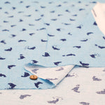 Cotton Double Gauze Print Fabric - Dolphin - nomura tailor