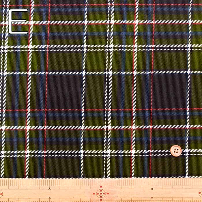 Cotton Corduroy Printed Fabric – Check - nomura tailor